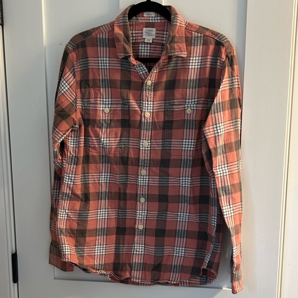 Jcrew Mens pink flannel shirt